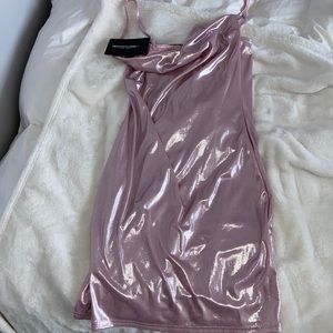 Size 6- Strappy Metallic -Pink Body-con🎀 Never Worn- With Tags